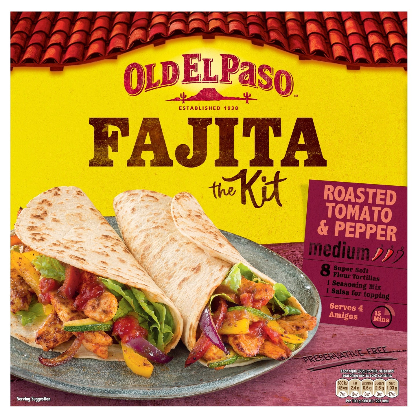 Old El Paso Tomato & Pepper Fajita Kit 505 g
