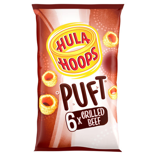 Hula Hoops Puft Grilled Beef Multi-Pack Crisps 6 x 15 g