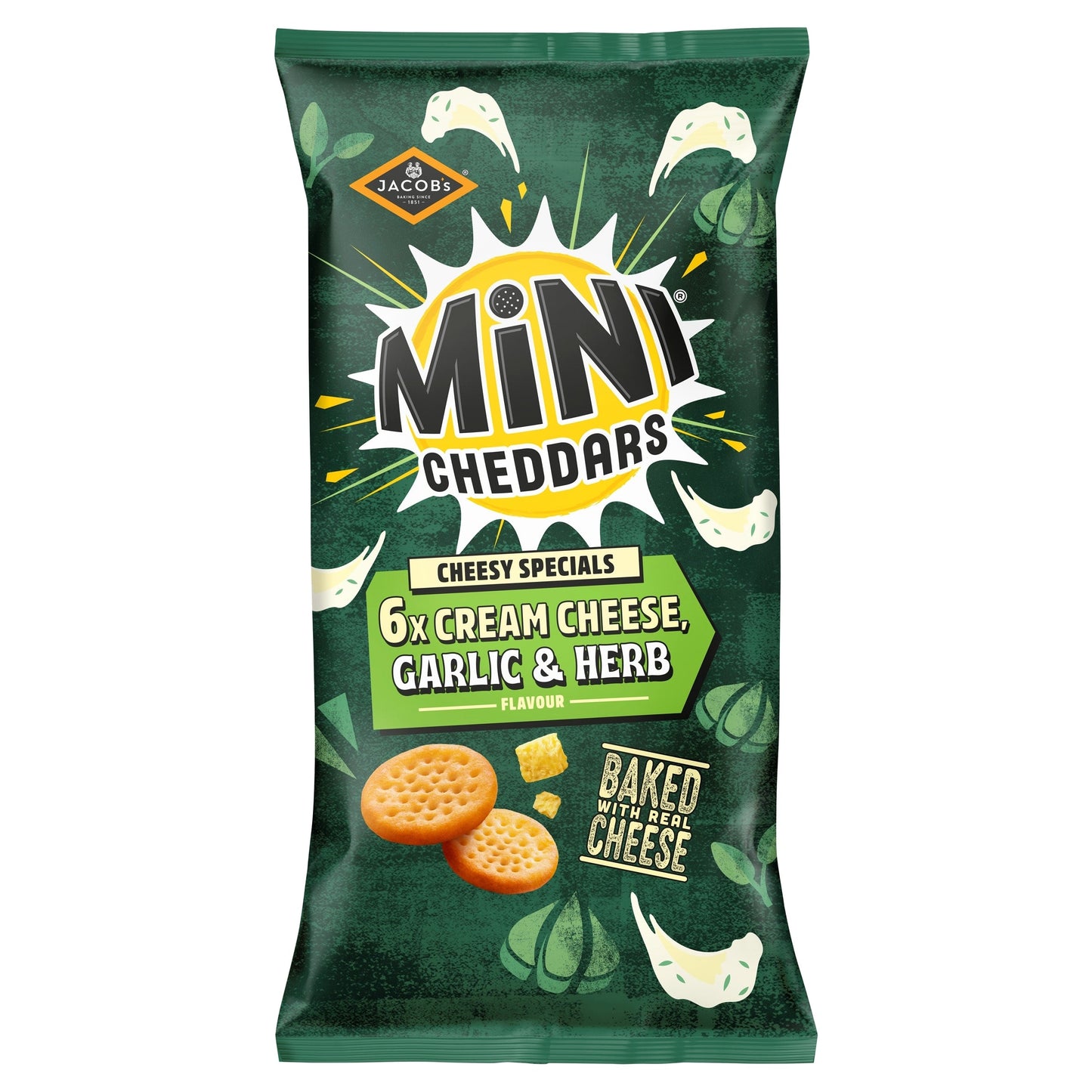 Jacob's Mini Cheddars Cream Cheese Garlic & Herb Flavour 6 Pack 138 g