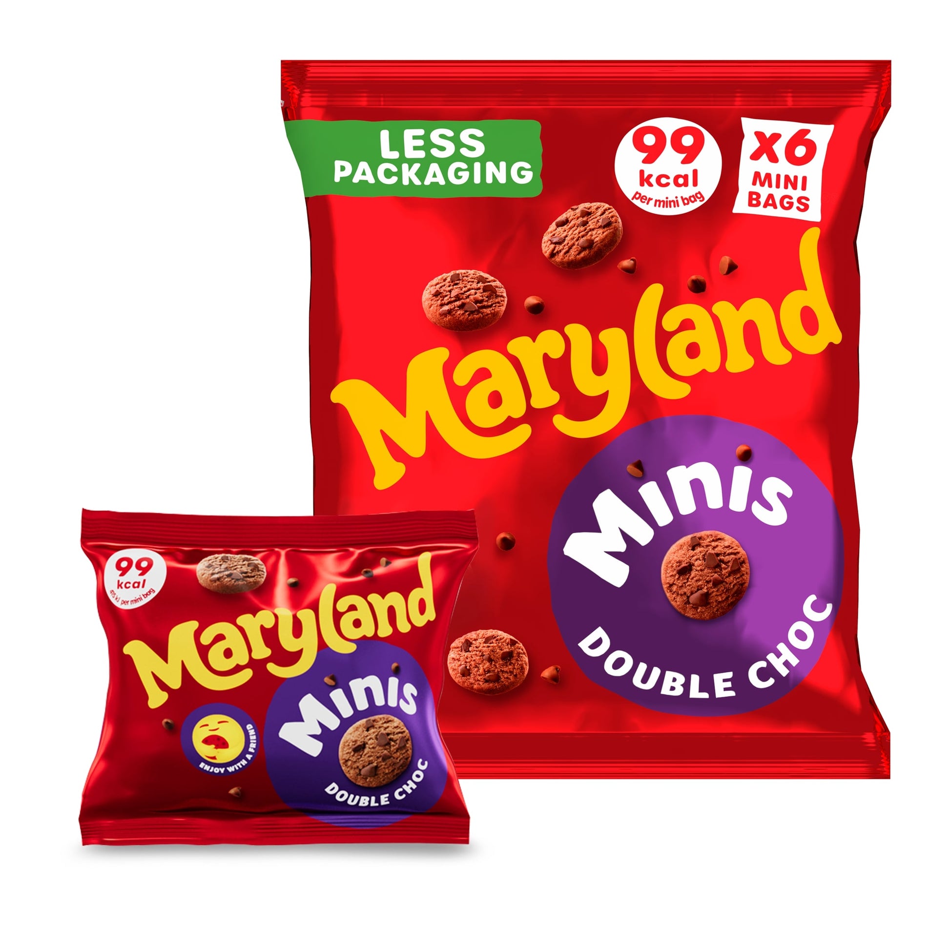 Maryland Minis Double Chocolate Chip Cookies Mini Bags Multi-Pack 6 Pack 118.8 g