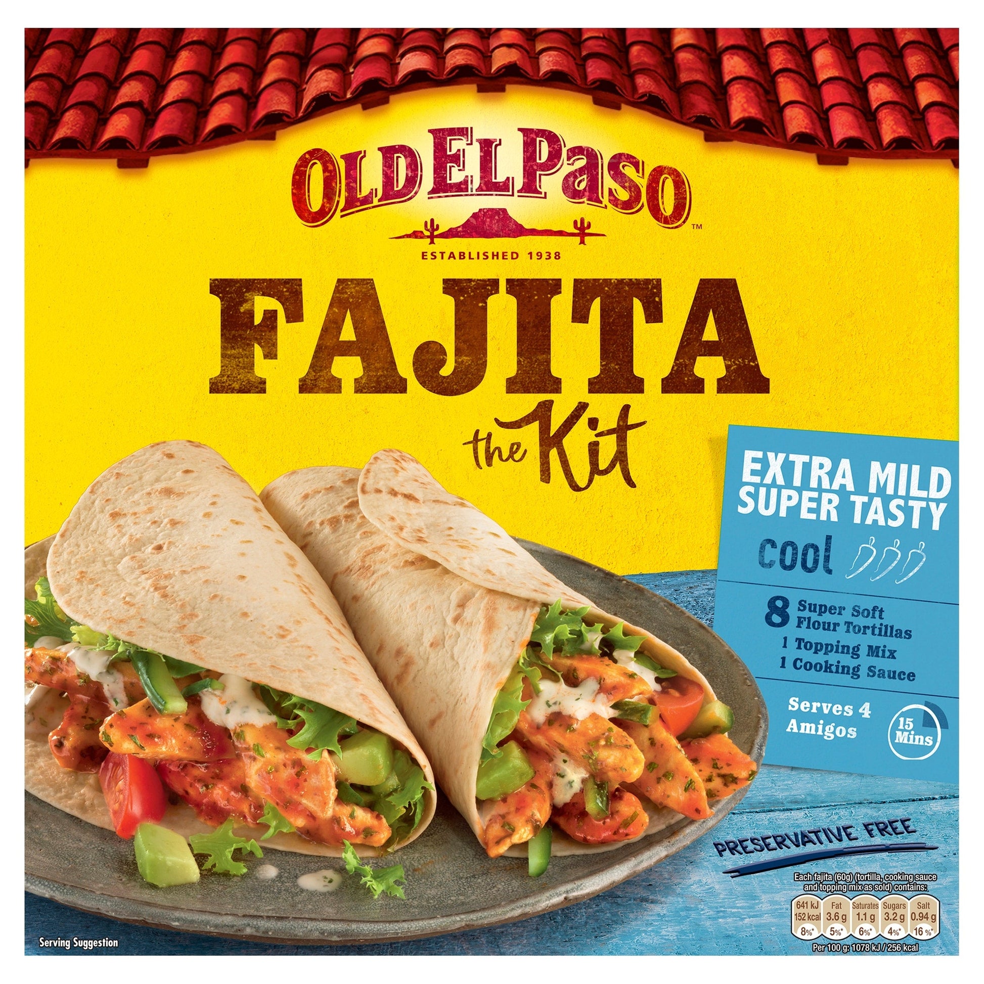 Old El Paso Extra Mild Fajita Dinner Kit 476 g